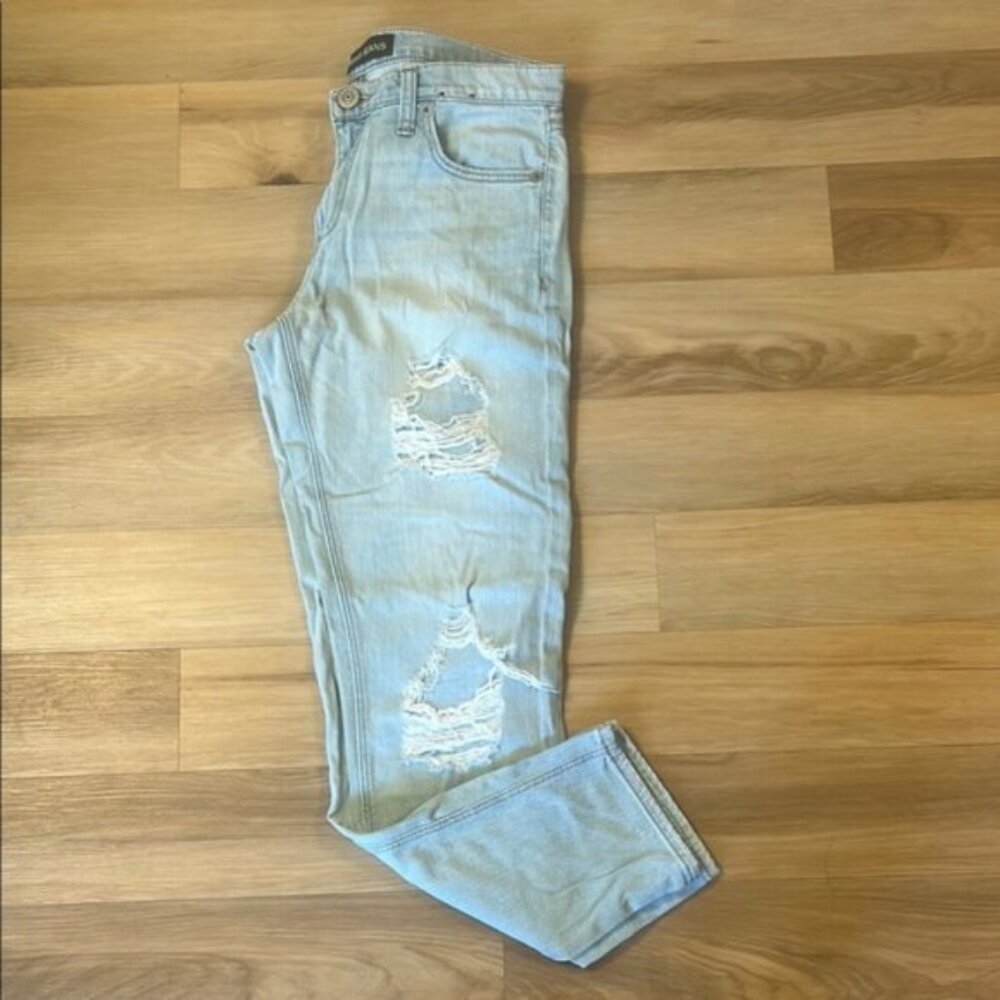 Express Light Wash Distressed Girlfriend Jeans
